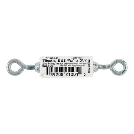 Hampton Hampton 02-3426-101 0.15 x 3.25 in. Zinc Plated Steel Turnbuckle - pack of 10 51618